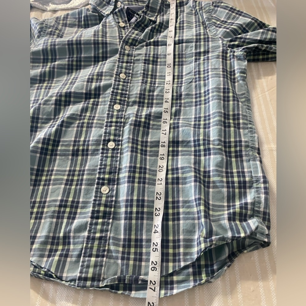 Abercrombie & Fitch Blue and Green Plaid Long Sleeve Preppy Button Up Shirt SZM - Picture 7 of 8